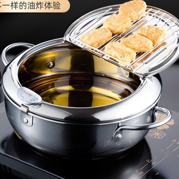 Stainless Steel Fry Pot Big Volume