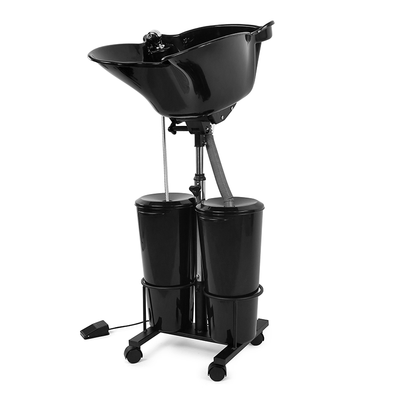 Hair Salon Furniture Adjustable Height Portable Plastic Shampoo Basin with Electric Pump and 2 Buckets