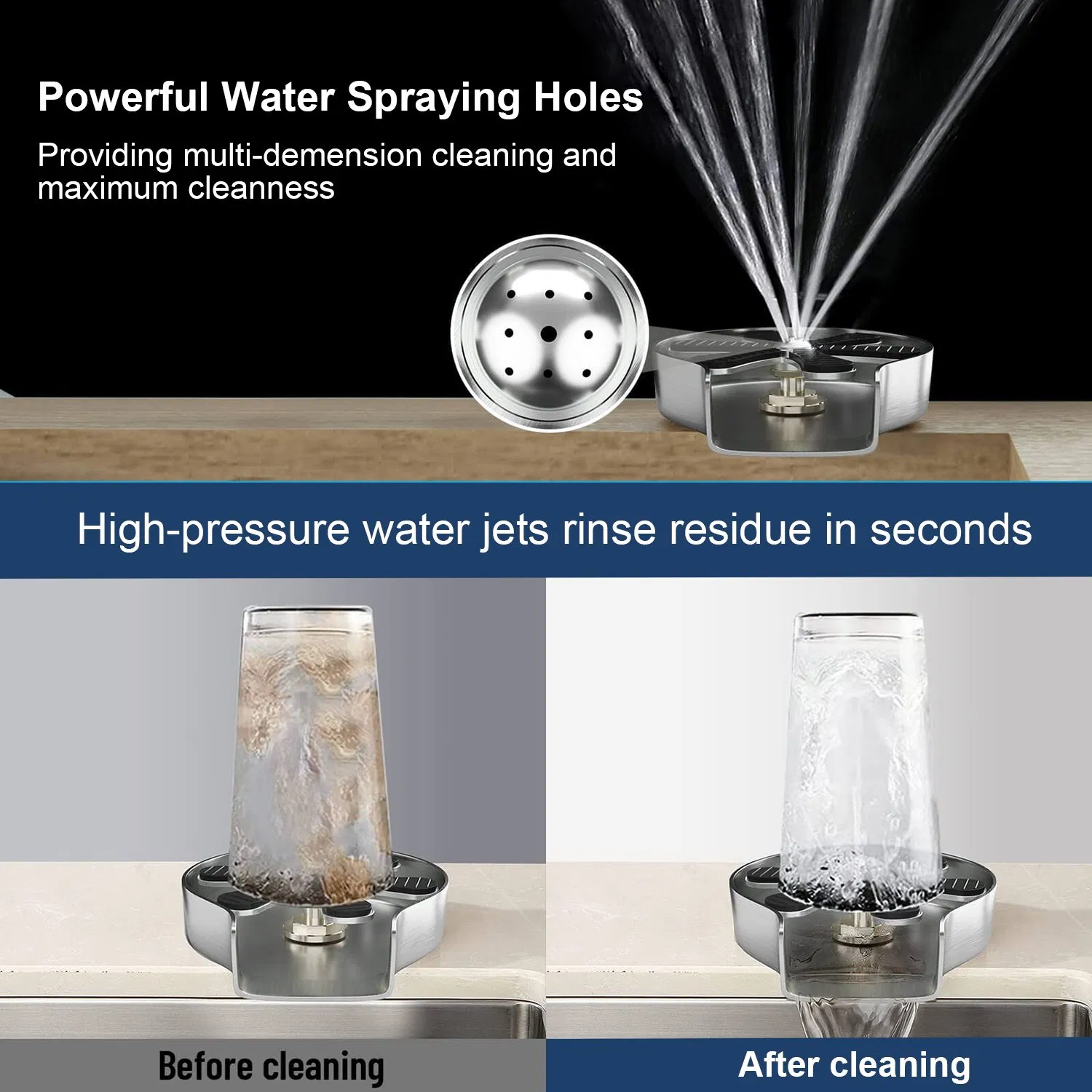 Wholesale Metal Bar Cup Cleaner Kitchen Sink Glass Rinser for Baby Bottle Washer