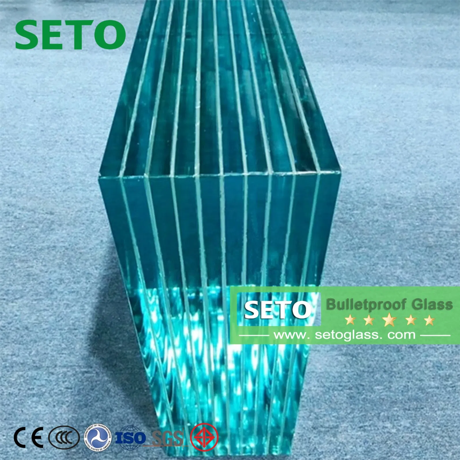 21mm 26mm 41mm 71mm 98mm Factory Customized Ultra Clear Bulletproof Glass for Building Door Window Partition