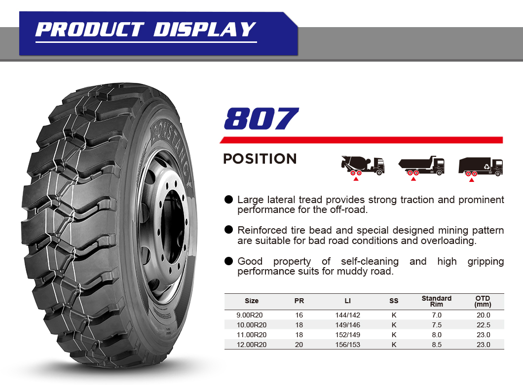 11.00R20 TBR Heavy Duty Long Mileage Truck Tire