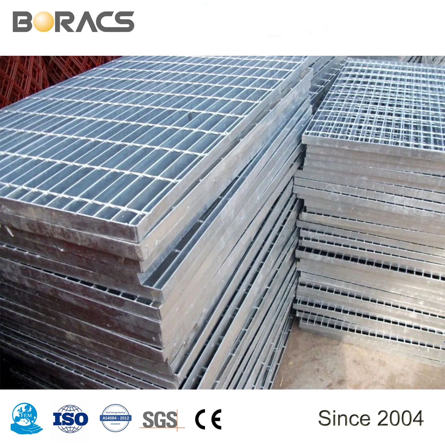 Hot DIP Galvanized Compound Bar Grating Steel Floor Grating with Checkered Plate