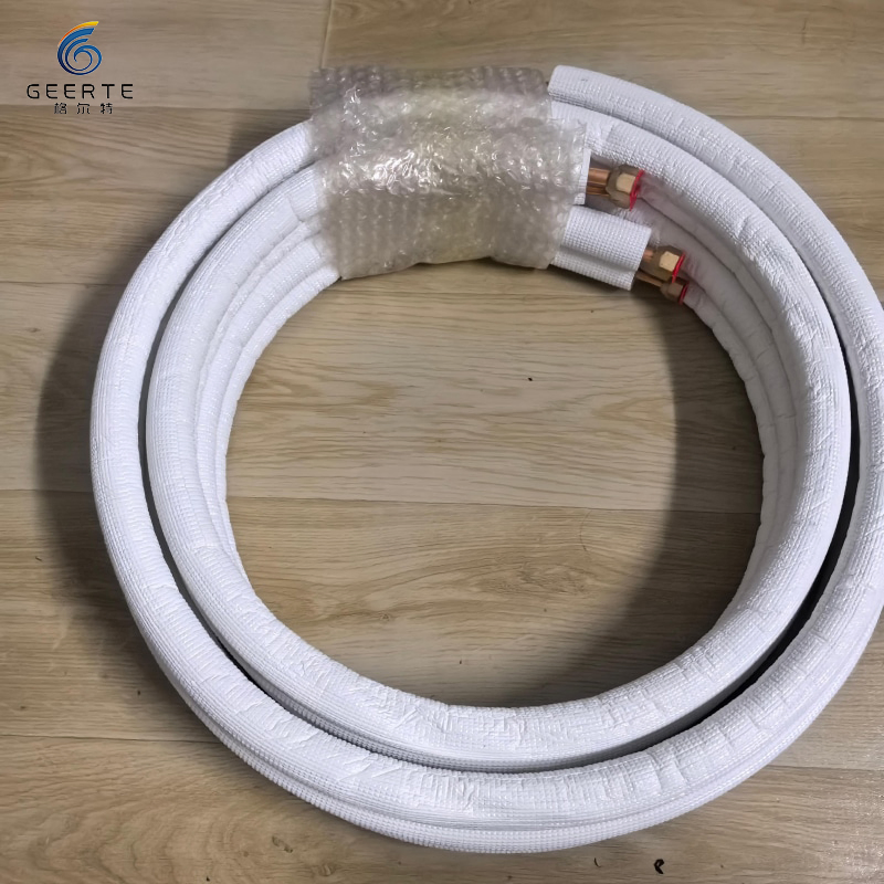 Air Conditioner Twin Pair Coil Tube Insulated Copper Pipe 20m