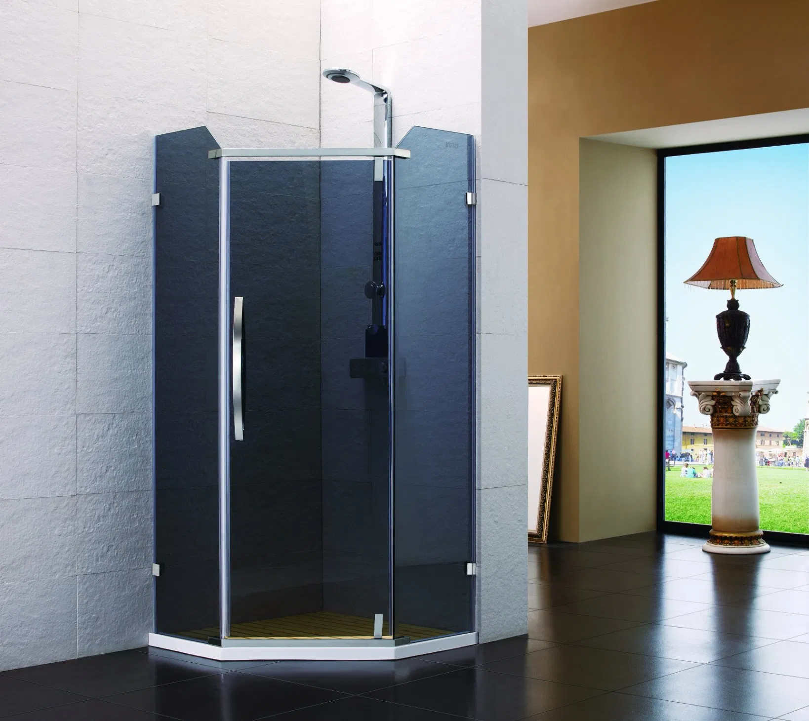 ASTM-Standard Stainless-Steel Sliding Bathroom Shower-Enclosure Hardware Accessories Fixed-Panel Header Bar