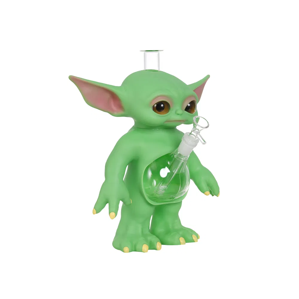 Silicone Baby Big Yoda Water Pipes Smoking Tobacco Dry Herbs Glass Bowl