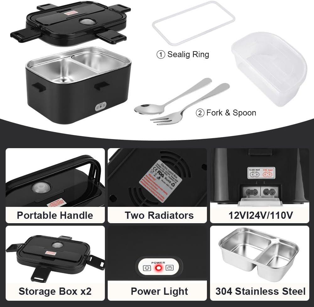 Электрическая ланч-бокс 80W с двумя отделениями