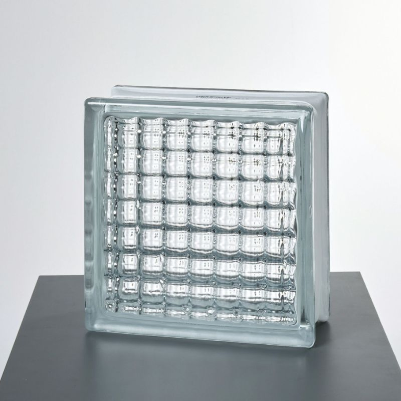 Waterproof Clear Cloudy Pattern Glass Block/Glass Brick for Indoor Decoration Solid Industrial Building Brick Blocks