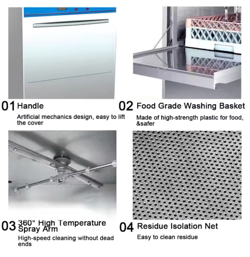 in Sink Ultrasonic Dishwasher Commercial Automatic for Utensil Glass Washing