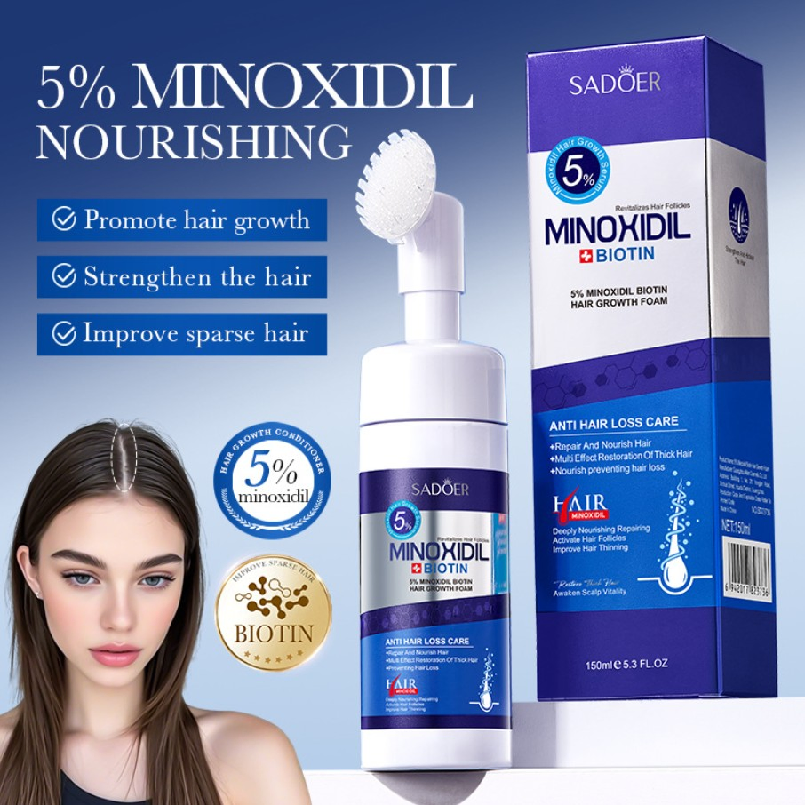 Online Hot Sale Deep Repair Hair Root Follicle Growth Serum Promotes Hair Fast Growing Product Castor Argan Oil Hair Growth Foam 5% Minoxidil Hair Growth Mousse