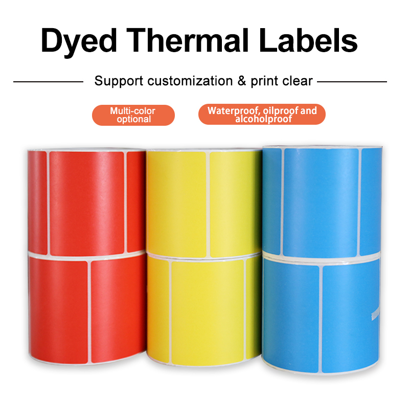 Large Roll Self-Adhesive Raw Material Dyed Top Direct Thermal Paper Self-Adhesive Label Sticker