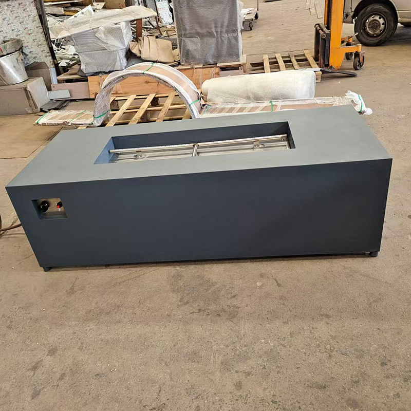 Low Smoke Metal Gas Fireplace Patio Propane Fire Table Outdoor Rectangular Steel Fire Pit