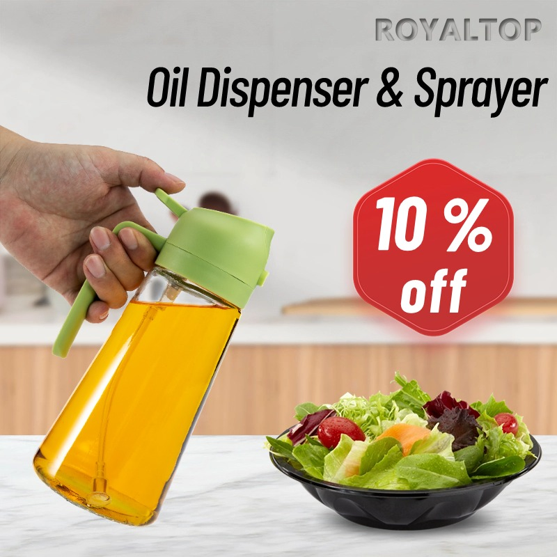 China Wholesale 470ml 600ml Olive Oil Glass Sprayer 2 in 1 Cooking Oli Spray 16oz Oil Dispenser Bottle for Kitchen