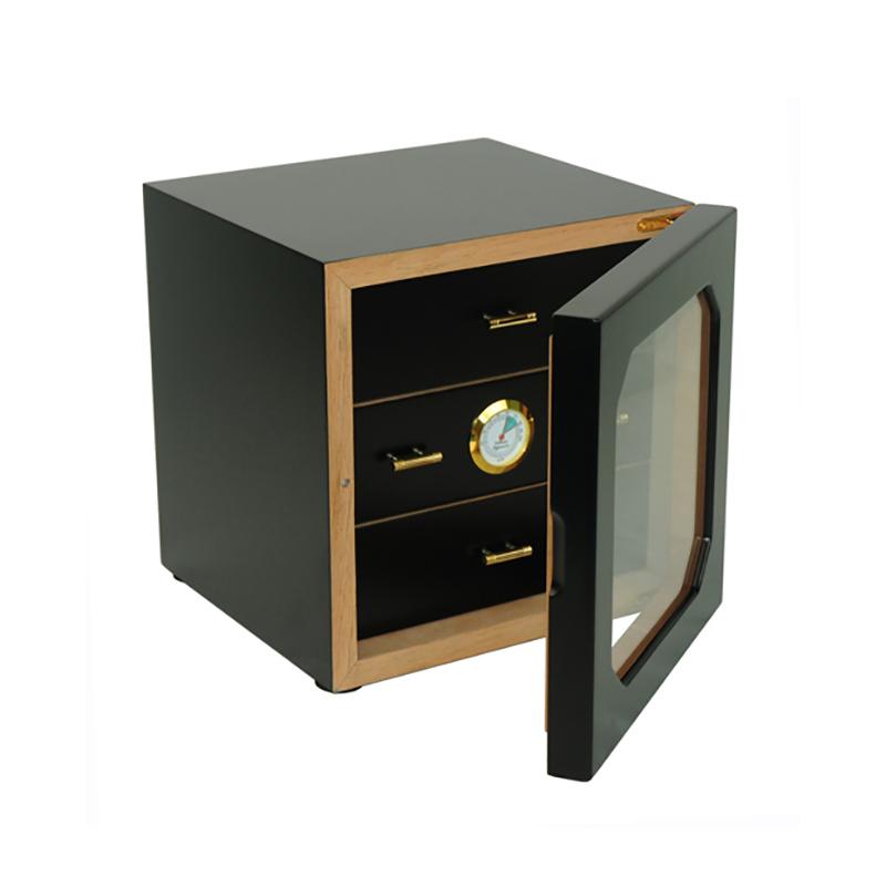 Custom Desktop Style Matt Lacquer Wooden Cigar Humidor Storage Box