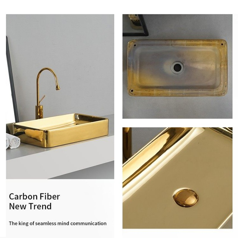 Квадратная раковина Gold Ceramic для ванной