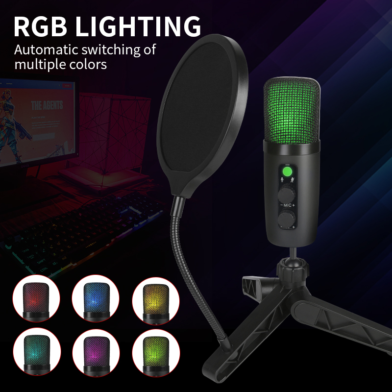 Professional Desktop USB Multi-Directional Condenser Recording Studio Equipment Microphone for PC