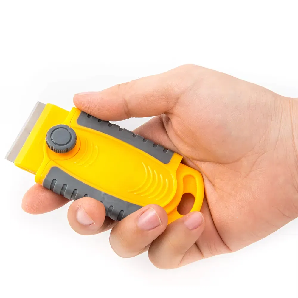 Hautine Yellow Scraper Plastic Razor Scraper with Double-Edged Plastic Blades
