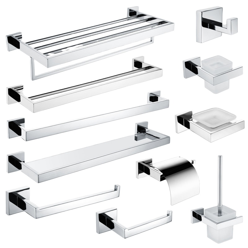 Stainless Steel Bathroom Hardware Set Mirror Polished Bathroom Accessories