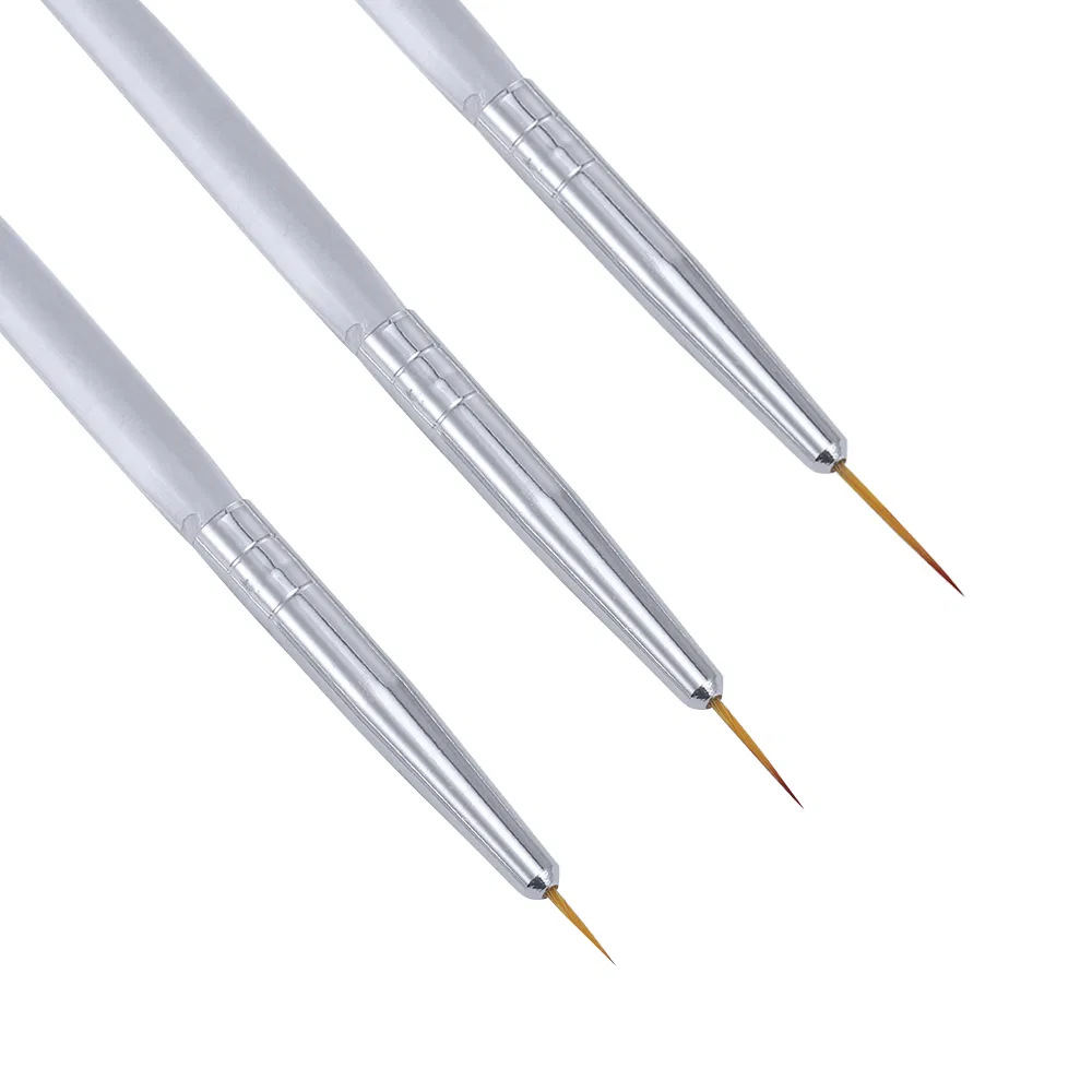 3PCS Plastic Handle 5mm/8mm/12mmlength Rose Brush Nail Glitter Brush Nail Brush Tool