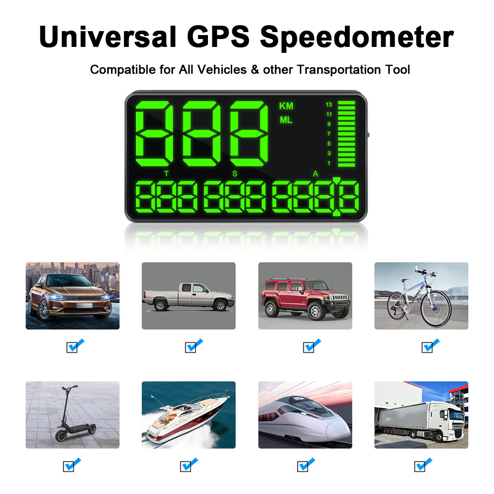HUD дисплей автомобильный GPS спидометр на лобовое стекло C90