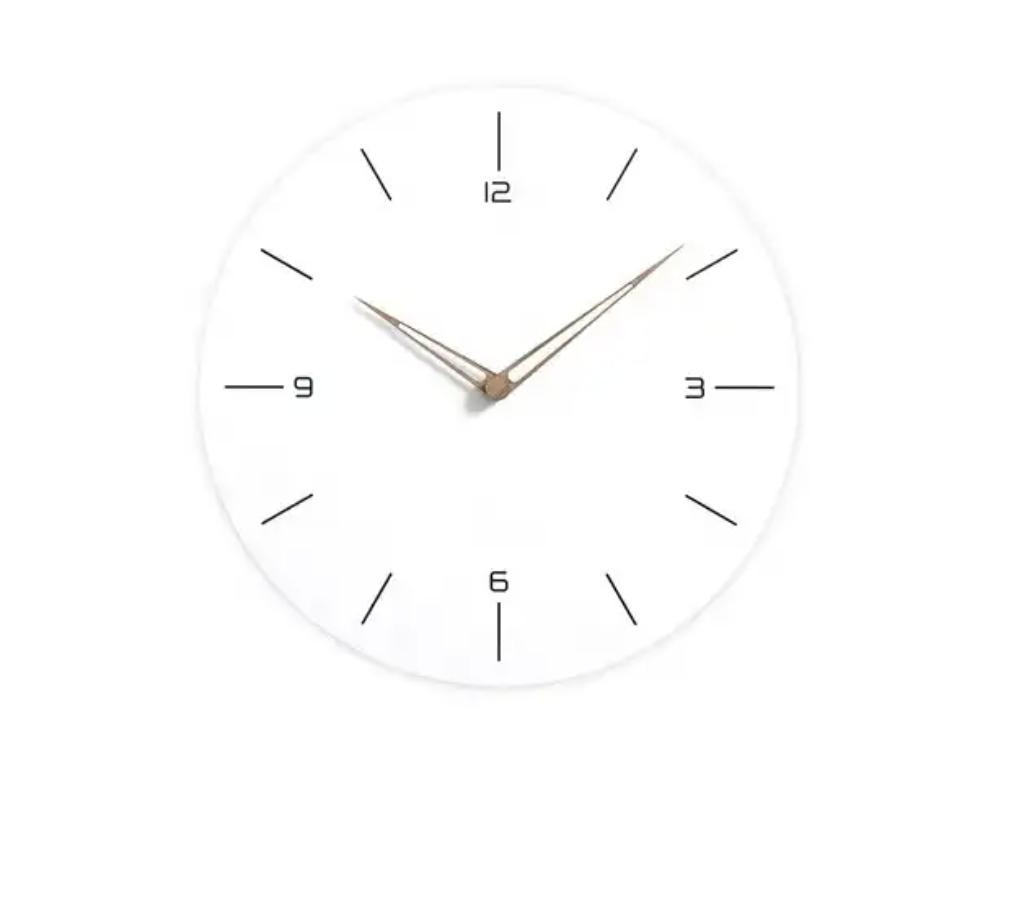 Modern Brief Style Creative School Decorative Silent Sweep White Circle Wall Clock