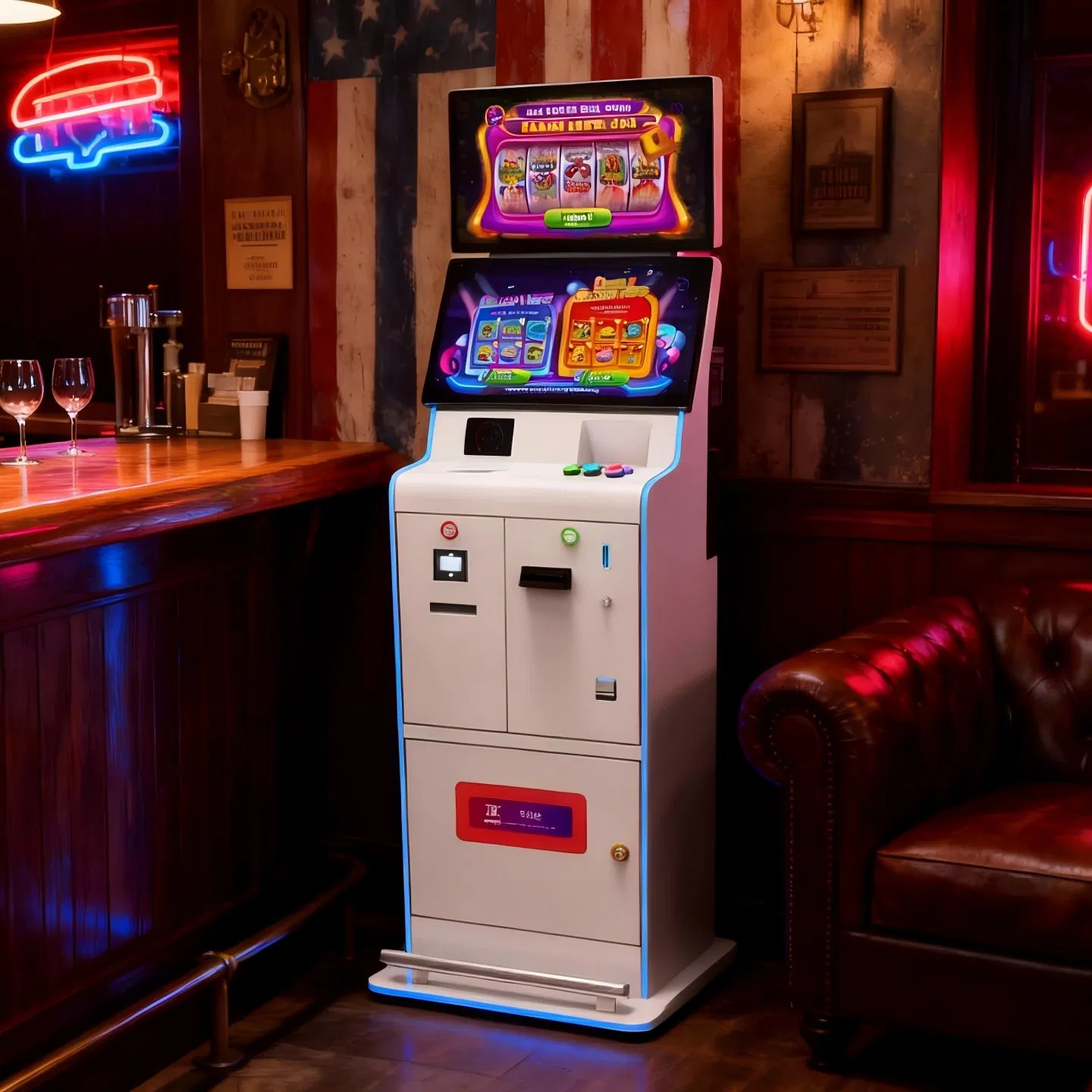 23.8" Dual Touch Screen Sports Betting Kiosk/Lottery Ticket Printing Kiosk for Gaming Business