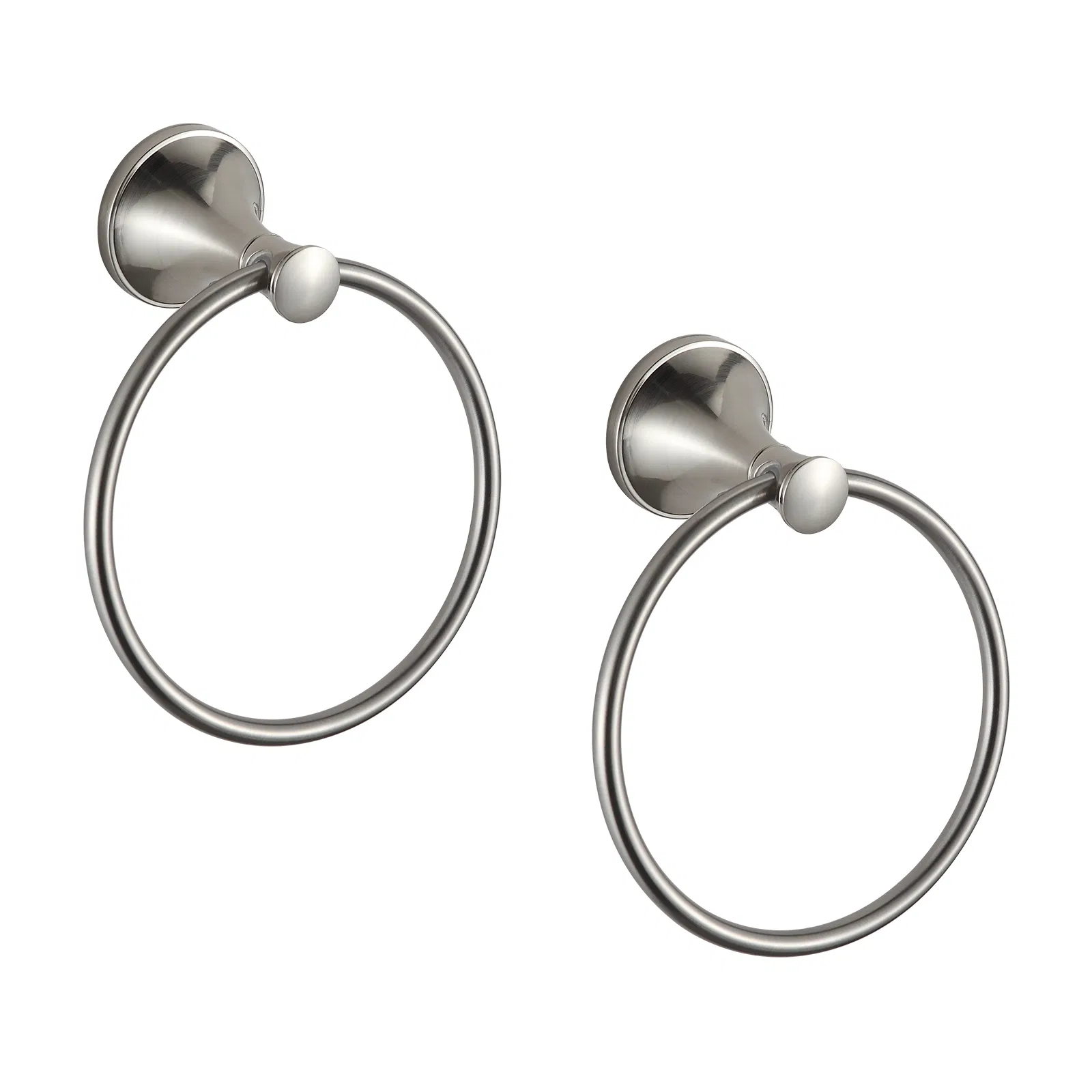 Round Bathroom Kitchen Fingertip Brushed Nickel Wall Mounted Towel Ring
