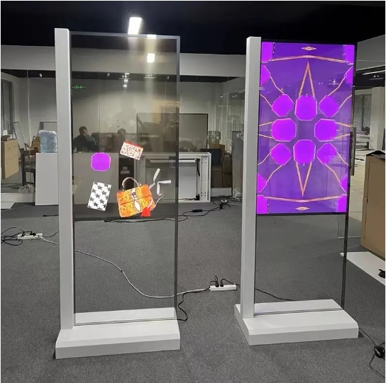 55-дюймовая OLED прозрачная цифровая вывеска с сенсорным экраном