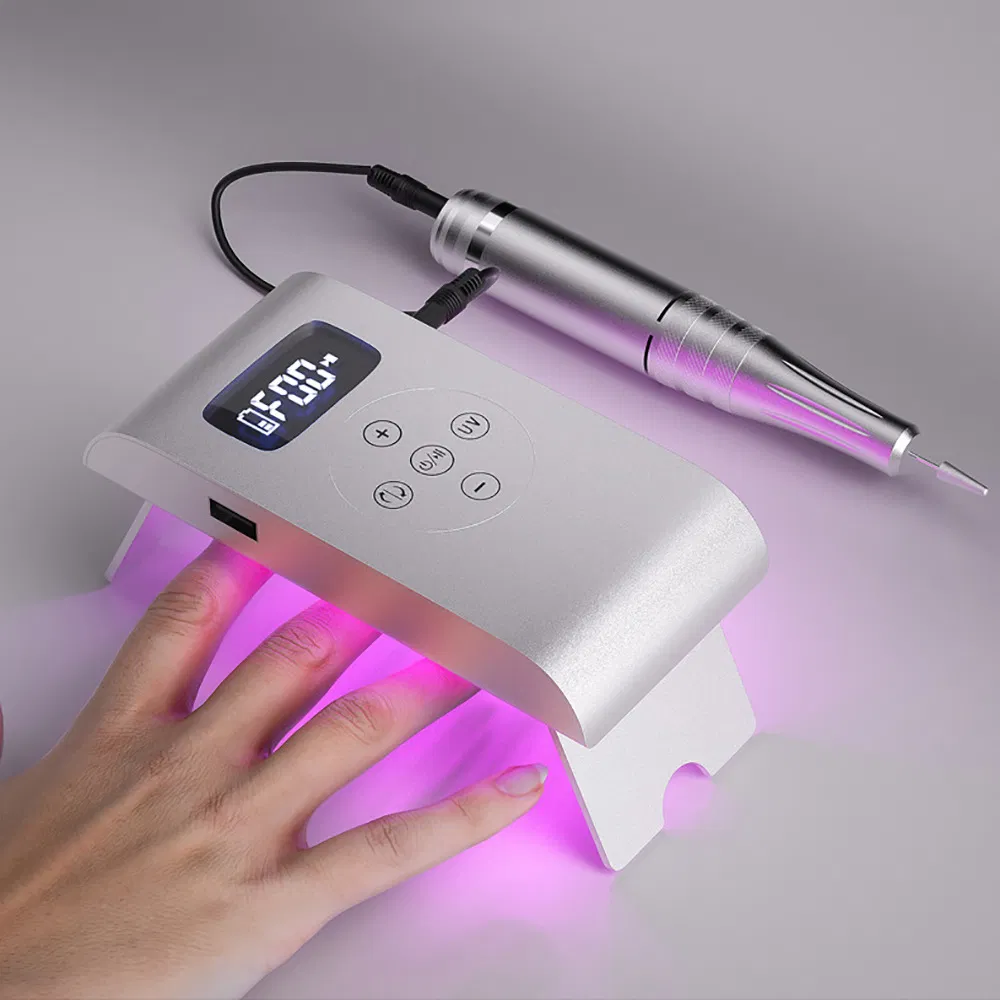 35000 Rpm Nail Polisher Two-in-One Rechargeable Nail Remover and Polisher Drying Light Therapy Nail Lamp