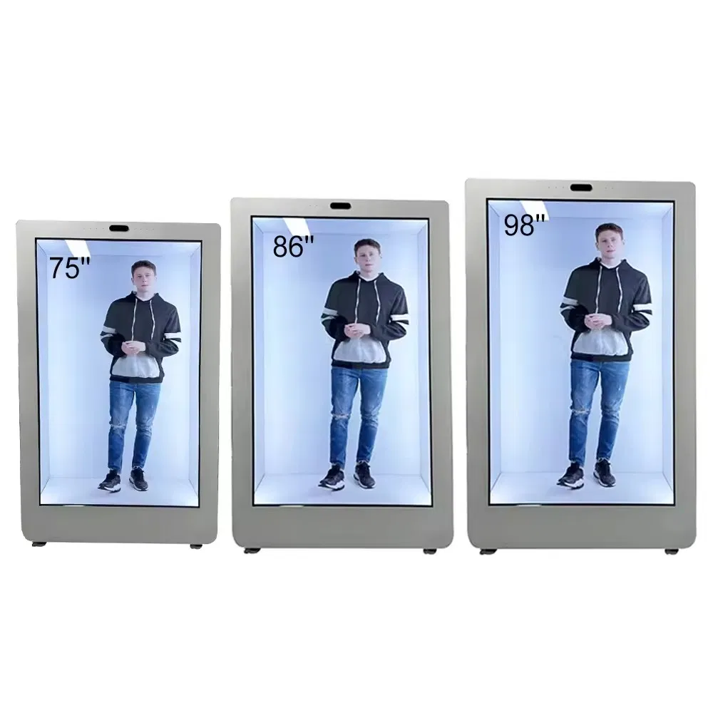 Transparent OLED Display Indoor Digital Signage 4K HD Touch Screen Android or Windows Moving Ai Digital Man Advertising Machine