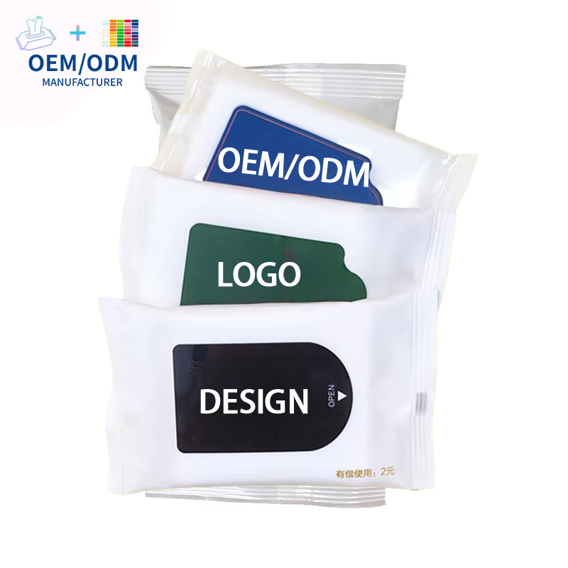 Custom Logo Individually Wrapped Wet Wipes Travel Single Pack 1PCS Hand Wipes Refreshing Restaurant Wet Wipes Non-Woven Cleansing Wet Tissue