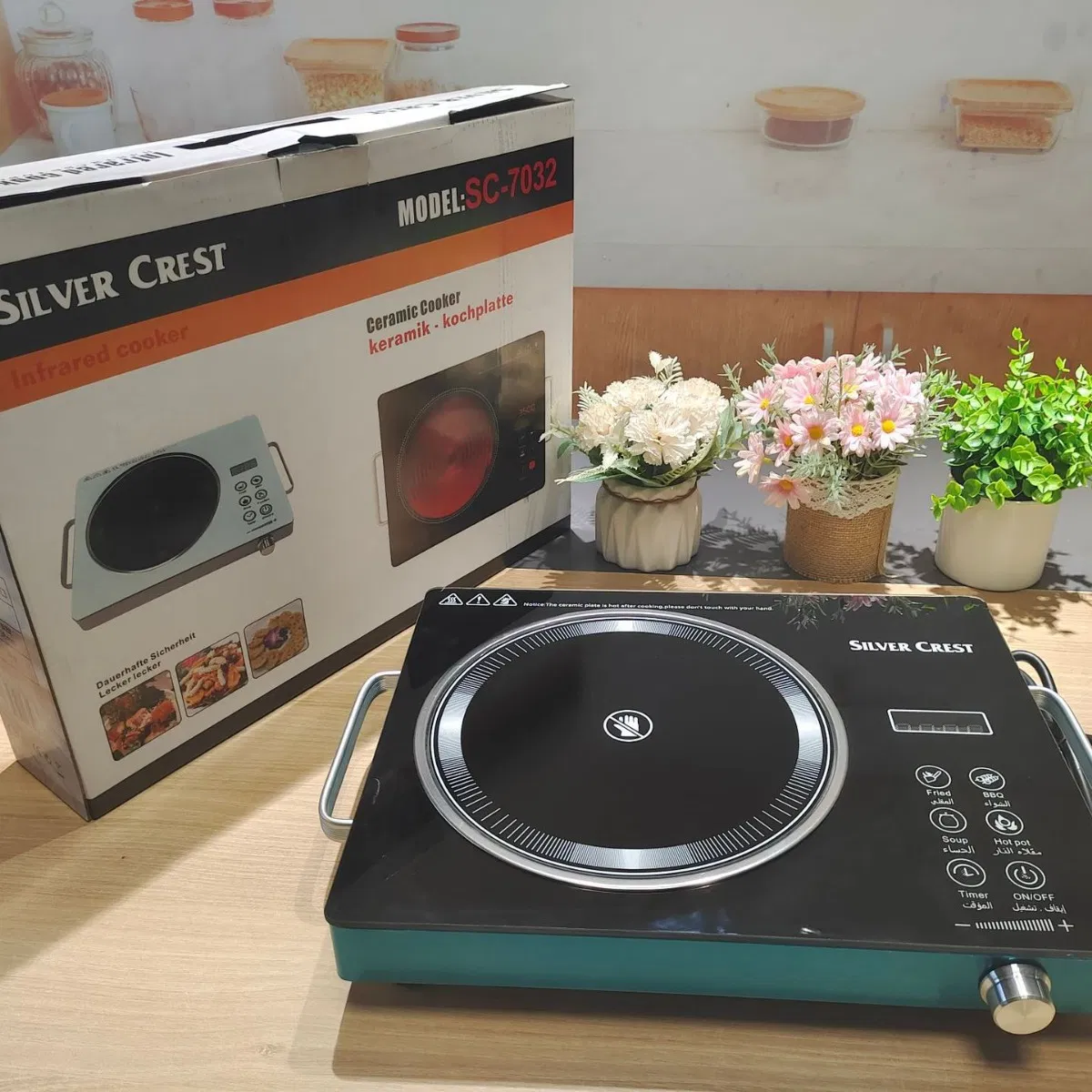 3500W Stainless Steel Household Hotpot Digital Touch Control Multi-Function Electric Induction Cooker