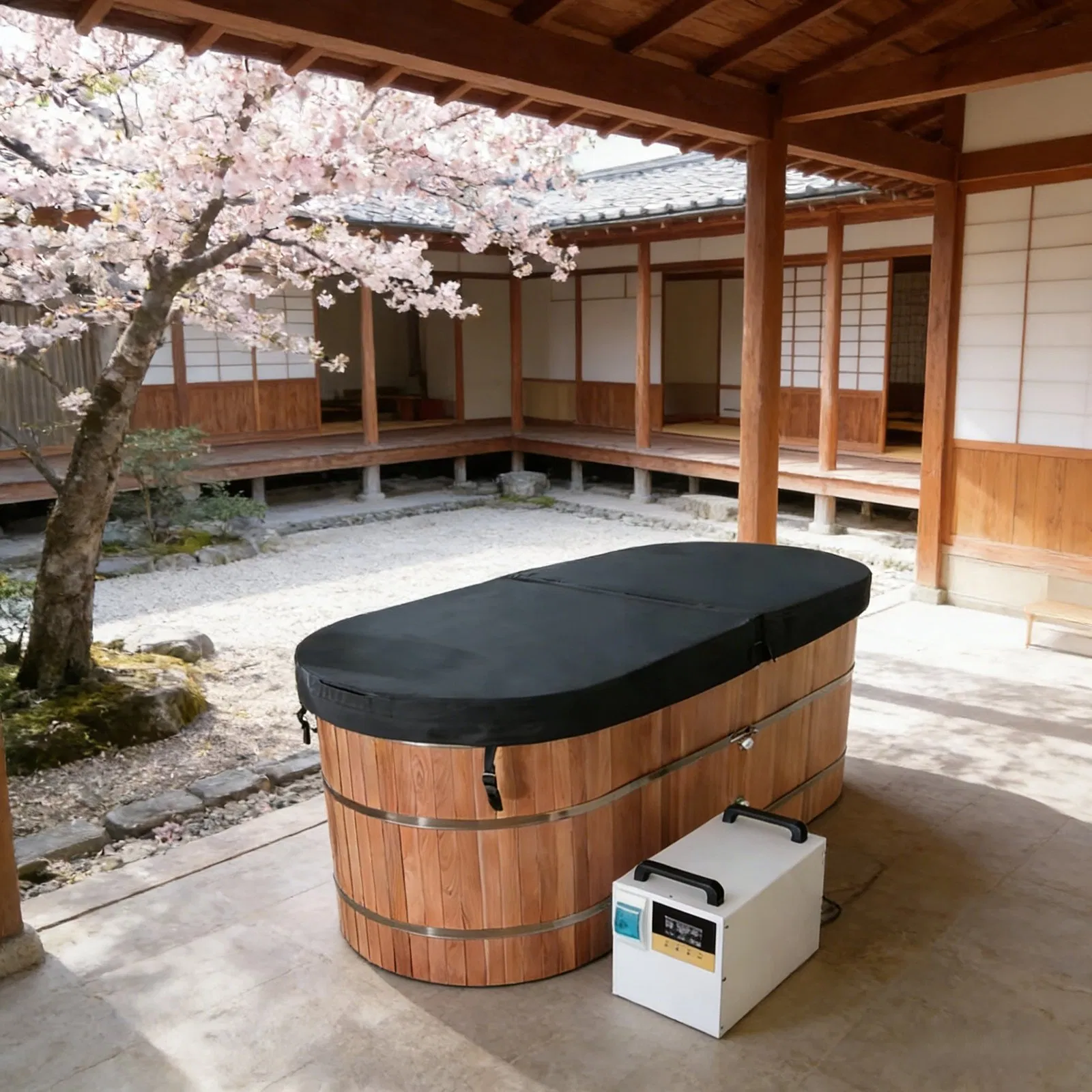 Деревянная ледяная ванна Red Cedar с чиллером и фильтром