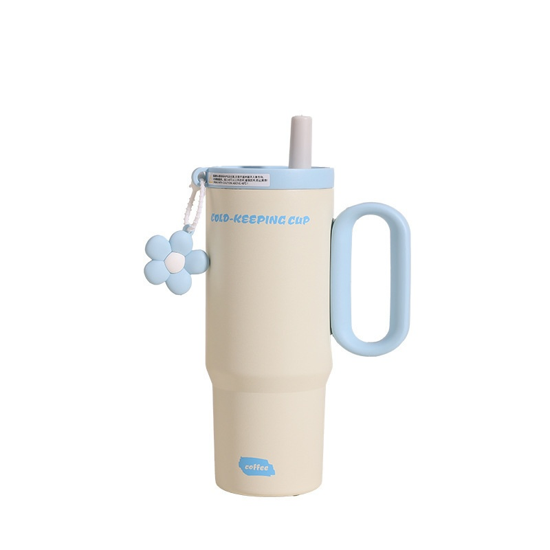 Modern Handle Insulated Stainless Steel Cup Large Capacity 750ml Vacuum Travel Gift Cup Cross-Border Giant Straw Insulated Tumbler with Handle