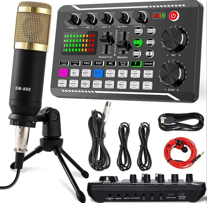 Live Broadcast Set Sound Card Mixer Professional Capacitor Mic Game Anchor