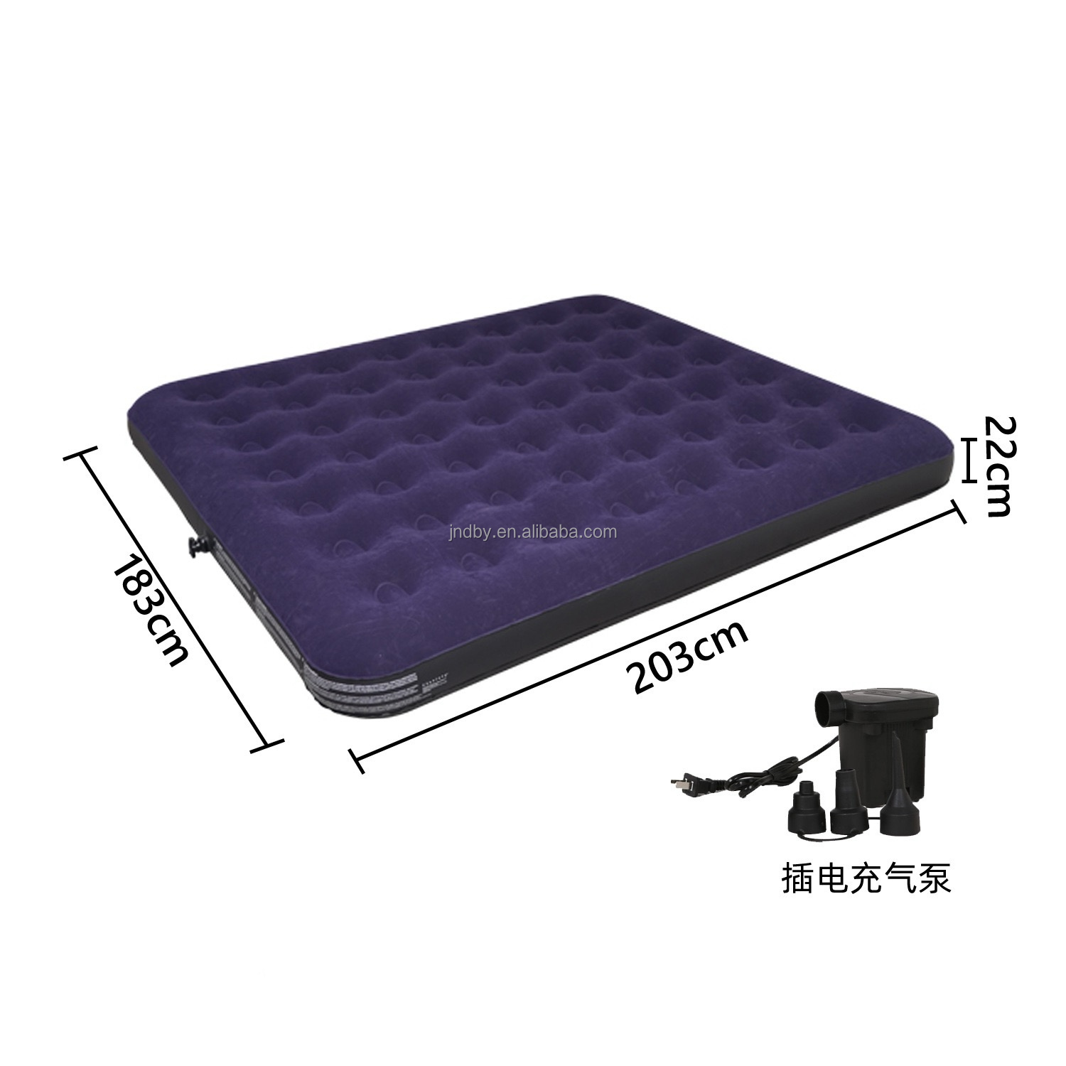 Матрас надувной двуспальный складной для кемпинга без насоса