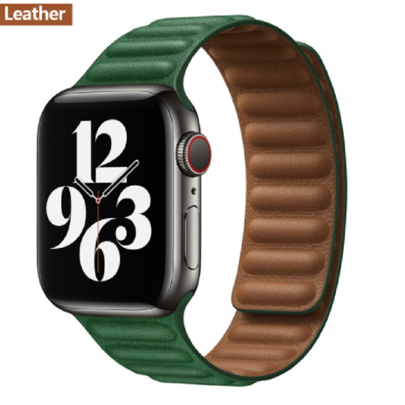 Magnetic PU Leather Watch Band for iWatch 6/7/8/Se Watch Replacement