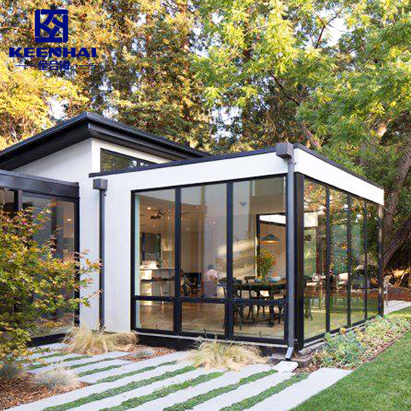 Exterior Low-E Glass House Aluminum Frame Gazebo 4 Season Garden Pergola Prefabricated Glass Cabins and Sunroom