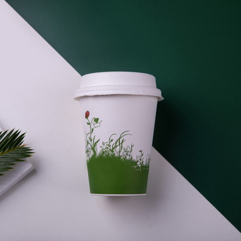 Бумажный стакан 8 унций с печатью, биоразлагаемый