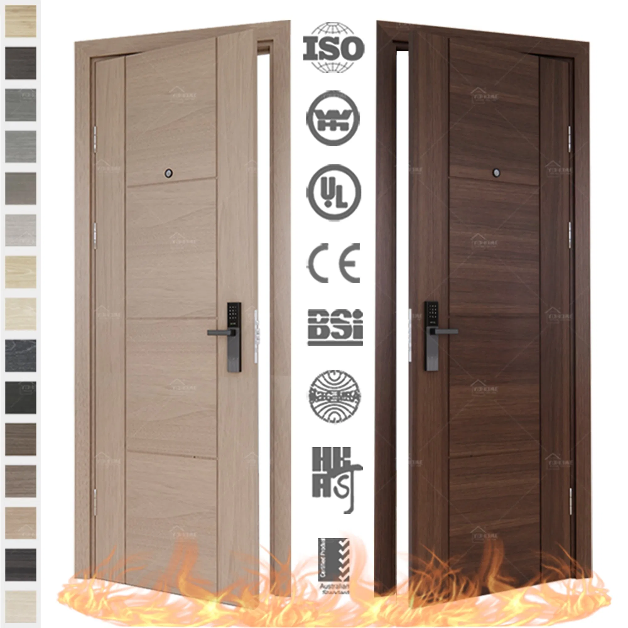 China Top Fire Doors Factory Custom Interior Fireproof Wood Door for Interior Architectural Sound Sct40 Fire Resistant Wooden Doors