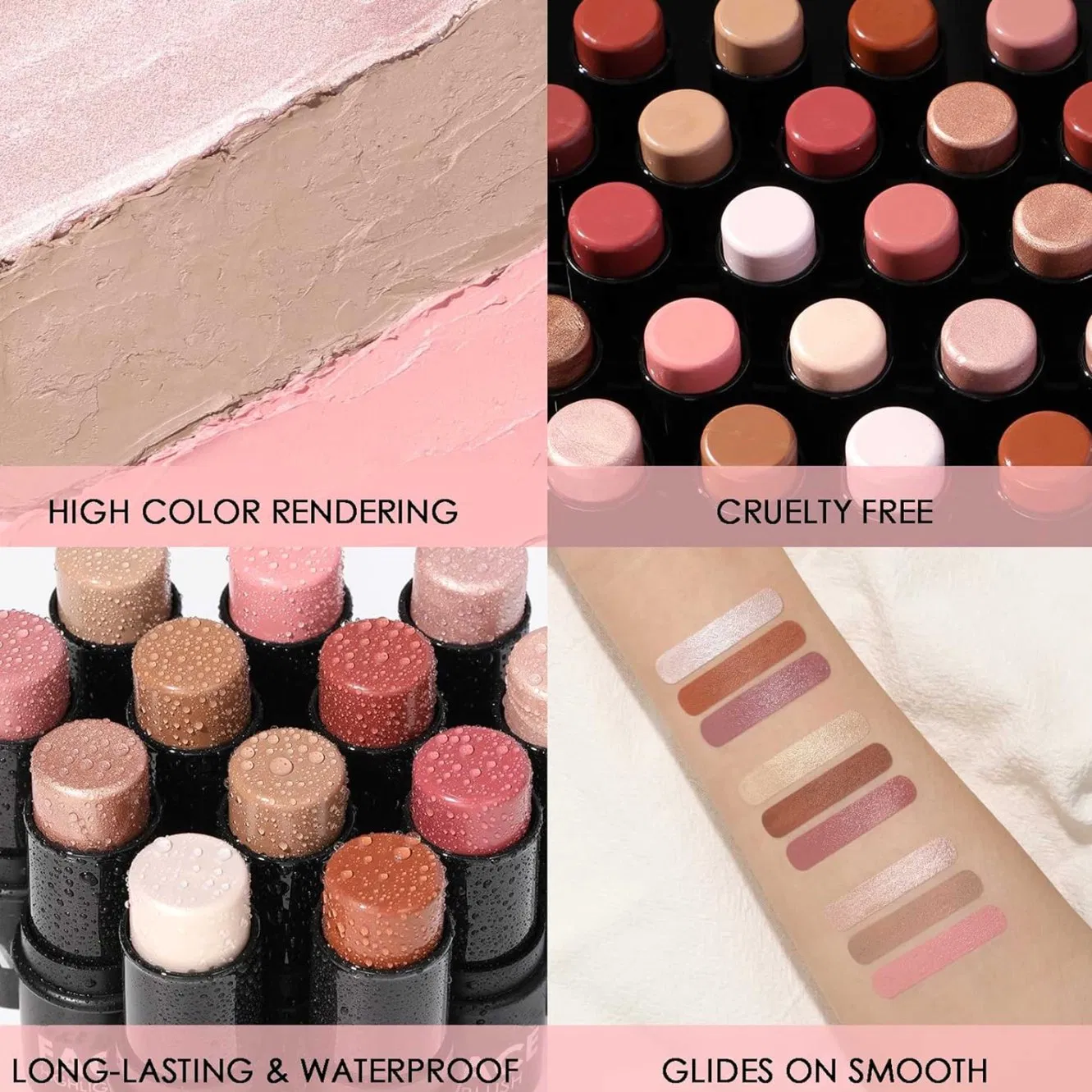 OEM Multi-Use Cream Stick Can Used as Contour&Highlighter&Blush with Longlasting and Water Proof Function