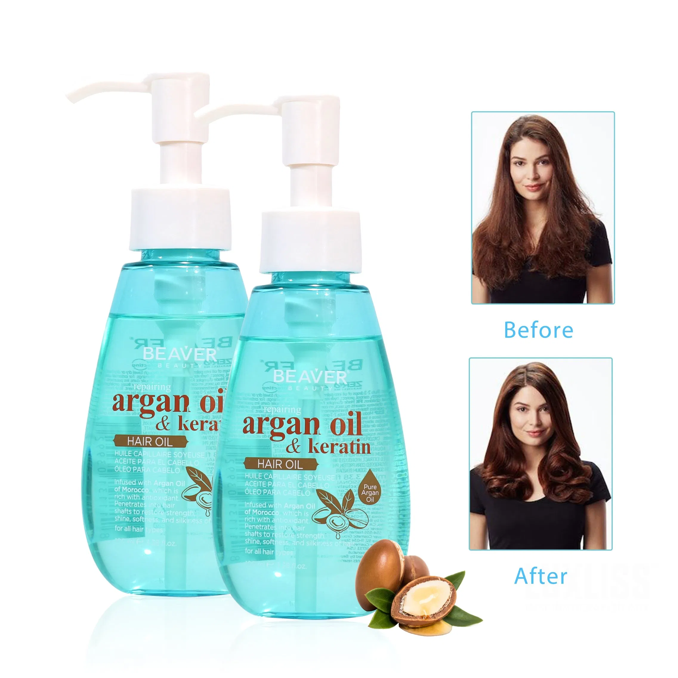 Beaver Wholesale Keratin Hair Treatment Natural Moroccan Argan Oil Best Hair Oil