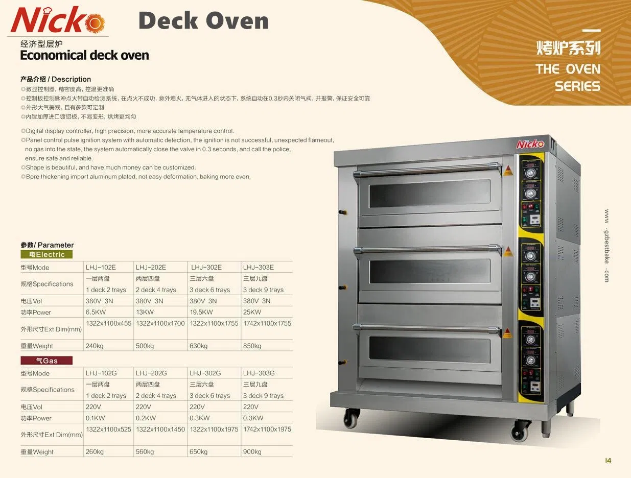Commercial 3 Deck Oven with 6 Trays for Bakery Use