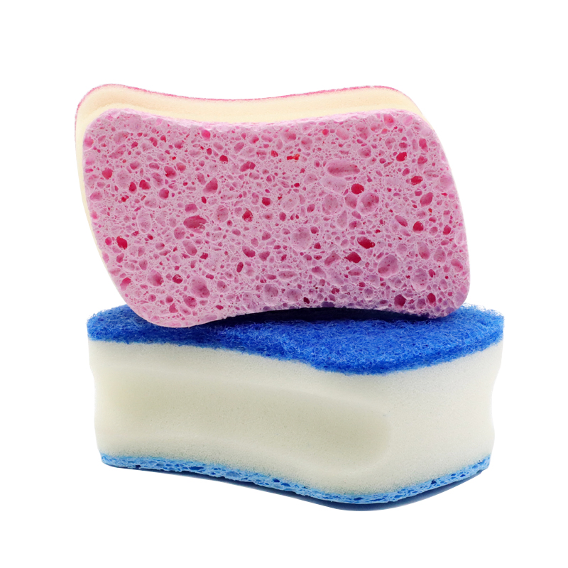 Natural Cellulose Thick Sponge Scouring Pad to Clean Greasy Dirt