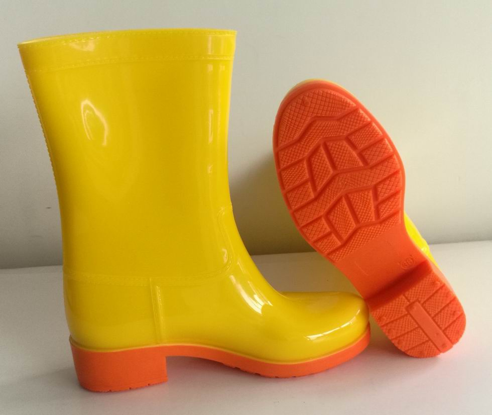 Yellow Women PVC Rain Boot, Ladies's Rain Boots, Popular Style Boot, Lady Rain Boots, Multicolor Woman Rain Boots