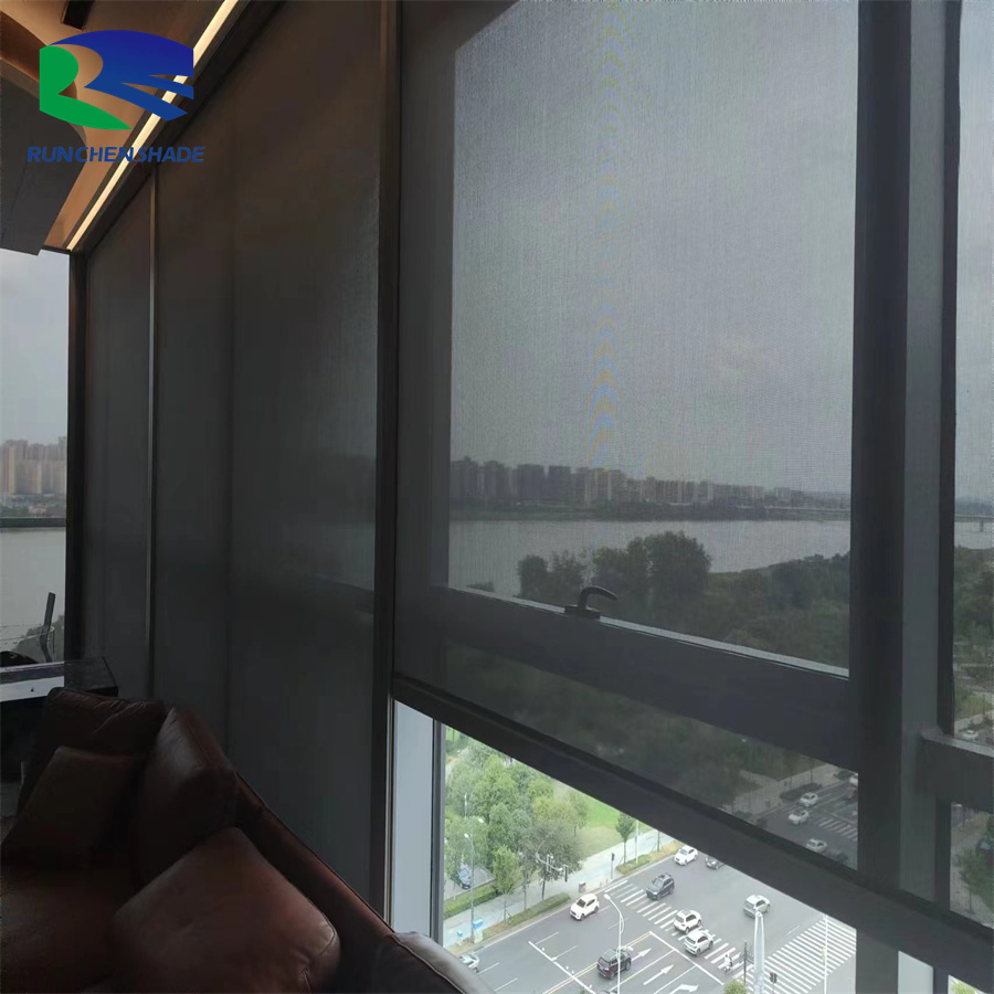 Automatic Smart Electric Drive Zip Track Outdoor Electric Roller Blinds Outdoor Blinds