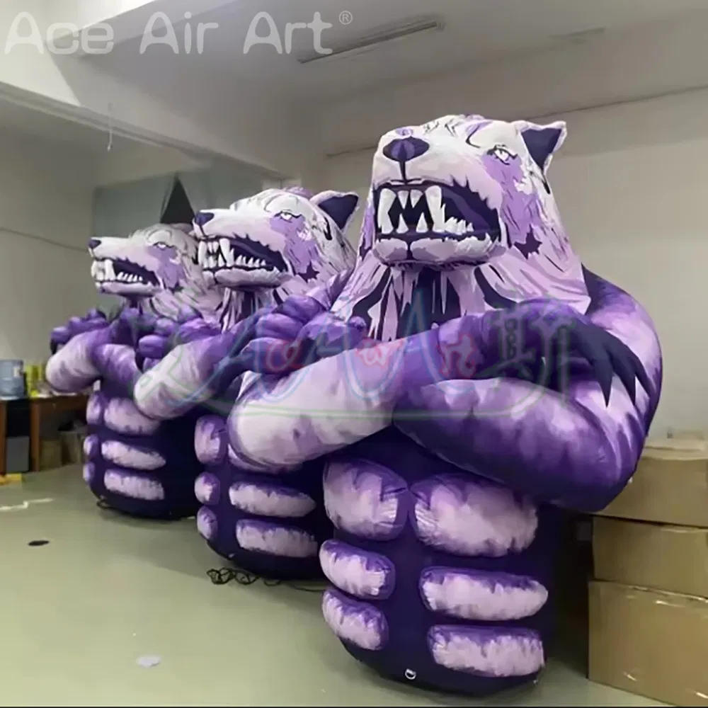 Giant Inflatable Wolf Air Blow 3D Cartoon Creative Snow Fox Animal Mascot Event Halloween Decoration Nightclub Advertise Props