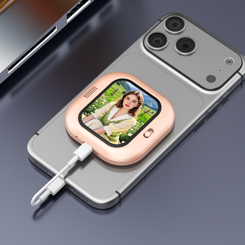 Mini Mobile Phone Magnetic Selfie Display Screen with Screen Mirroring Remote Control Rear Camera Lens Selfie Screen Projector
