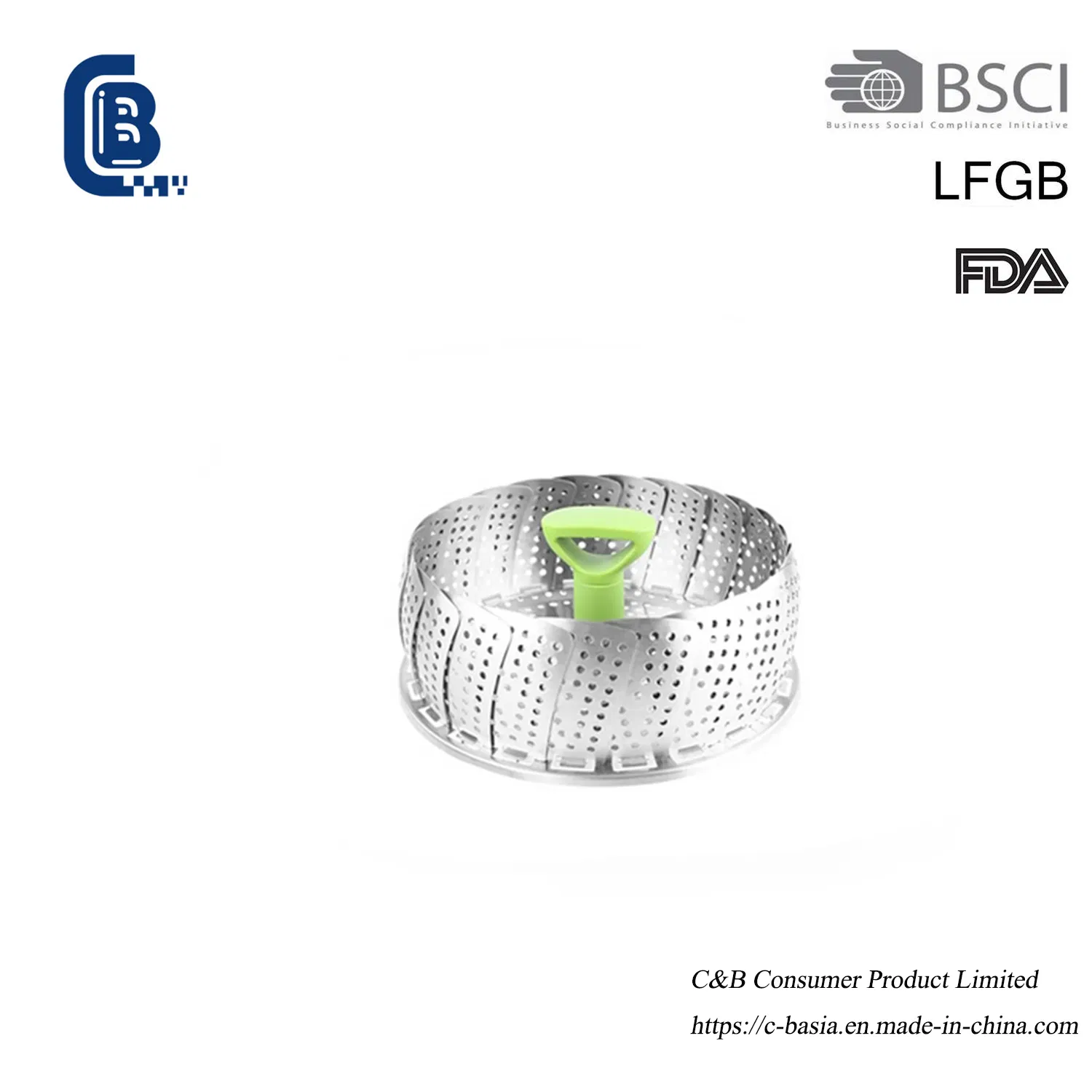 Hot Selling Stainless Steel Foldable Steamer Basket - Adjustable for Veggies & Fruits