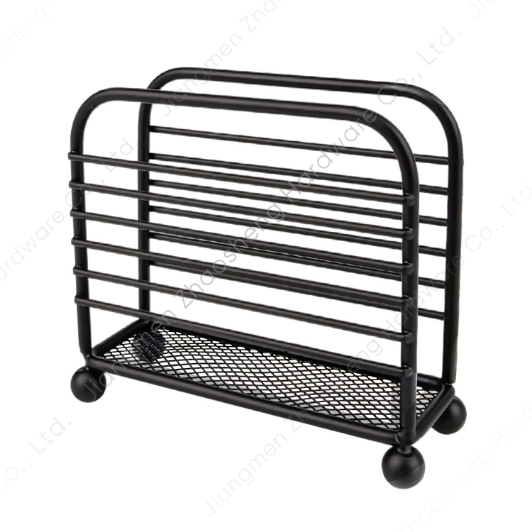 Desktop Wire Roll Paper Caddy Stand Metal Napkin Holder for Dining