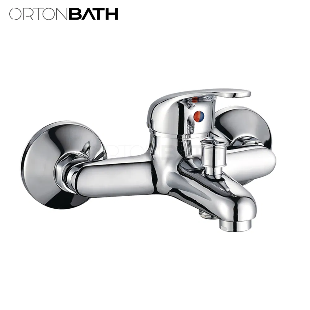Ortonbath Wall Mounted Bath Mixer Tap Exposed Single Lever Bath Shower Mixer Bathroom Tub Mixer Tap Single Bathroom Bath Shower Filler Bathtub Faucet